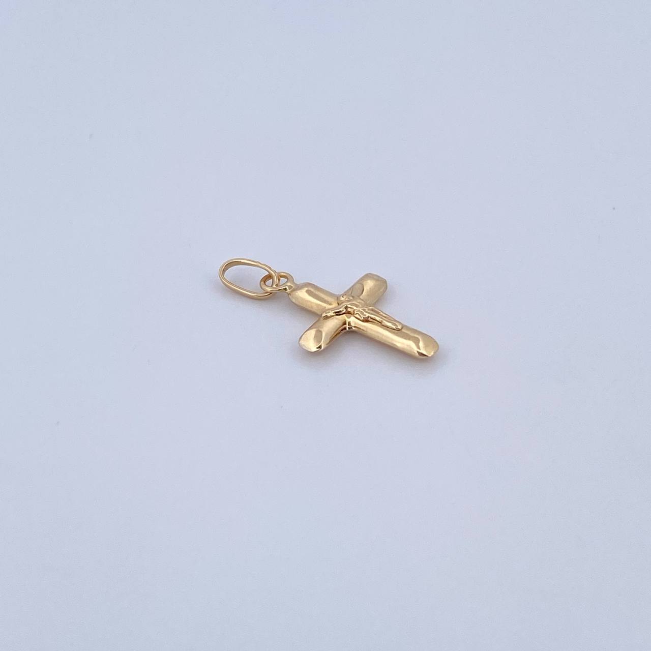 Pendant Cross Christ 0.45gr / 2cm / Flat Tips 18K Yellow Gold &
