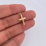 Pendant Cross Christ 0.45gr / 2cm / Flat Tips 18K Yellow Gold &