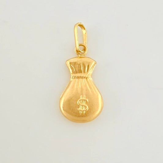 Dije Bolsa Dinero Mate 0.55g / 3/4 in Oro Amarillo 18K