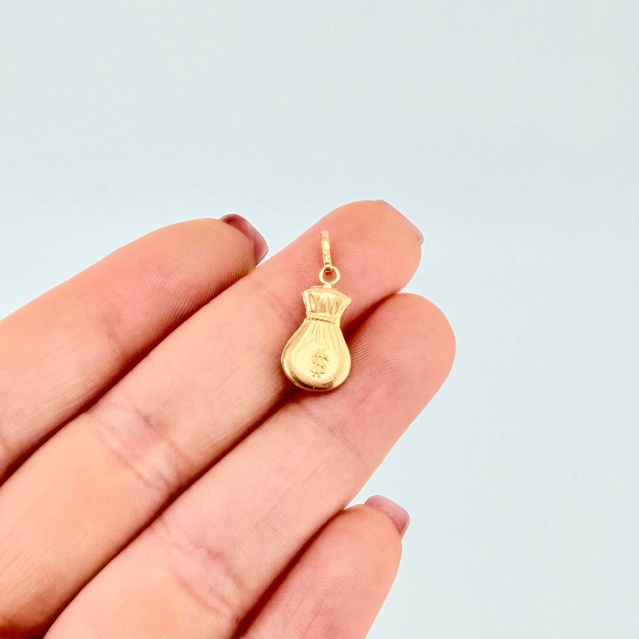 Dije Bolsa Dinero Mate 0.5g / 3/4 in Oro Amarillo 18K