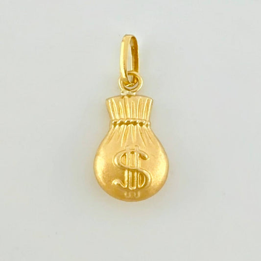 Dije Bolsa Dinero Mate 0.5g / 3/4 in Oro Amarillo 18K