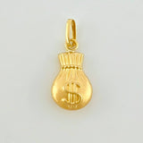 Dije Bolsa Dinero Mate 0.5g / 3/4 in Oro Amarillo 18K