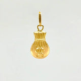 Pendant Money Bag Matte 0.5g / 3/4 in Yellow Gold 18K