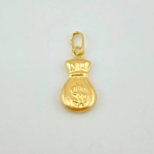 Dije Bolsa Dinero Mate 0.35g / 3/4 in Oro Amarillo 18K