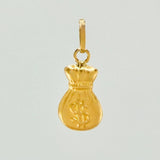 Dije Bolsa Dinero Mate 0.35g / 3/4 in Oro Amarillo 18K
