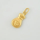 Dije Bolsa Dinero Mate 0.35g / 3/4 in Oro Amarillo 18K