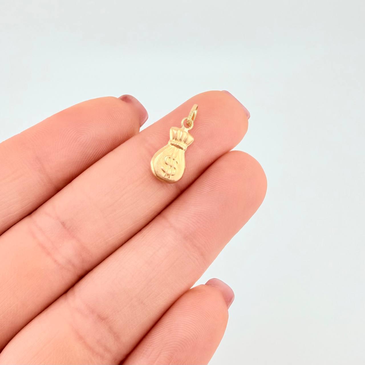 Dije Bolsa Dinero Mate 0.35g / 3/4 in Oro Amarillo 18K