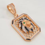 Pendant Lion 12.95g / 2 in Two Golds White Pink 18K