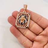 Pendant Lion 12.95g / 2 in Two Golds White Pink 18K