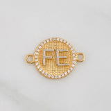 Charm Faith 2.1g / 3/4 in Two Golds Yellow White 18K