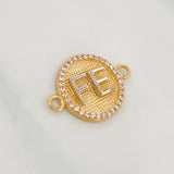 Charm Faith 2.1g / 3/4 in Two Golds Yellow White 18K