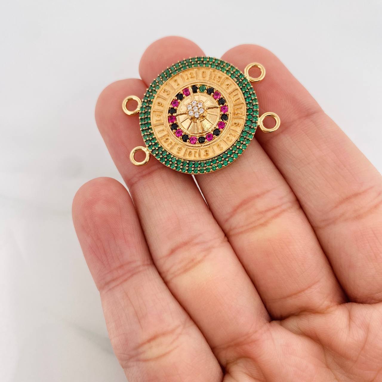 Charm Casino Roulette 6.4g / 1 1/4 in Yellow Gold 18K