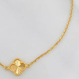 Pulso Aro Seguido Trebol 1.25g / 7 1/2 in / 1.1mm Oro Amarillo 18K