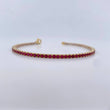 Bracelet Tennis 7.7gr / 18.3cm / 2.2mm White Fuchsia Zircons 18K Yellow Gold &