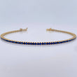 Bracelet Tennis 3.25gr / 16.9cm / 1.5mm Blue Zircons Yellow Gold 18K &