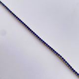 Bracelet Tennis 3.25gr / 16.9cm / 1.5mm Blue Zircons Yellow Gold 18K &