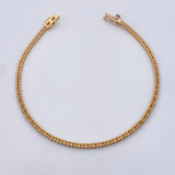 Bracelet Tennis 3.3gr / 16.9cm / 1.4mm Fuchsia Zircons Yellow Gold 18K &