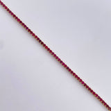 Bracelet Tennis 3.3gr / 16.9cm / 1.4mm Fuchsia Zircons Yellow Gold 18K &