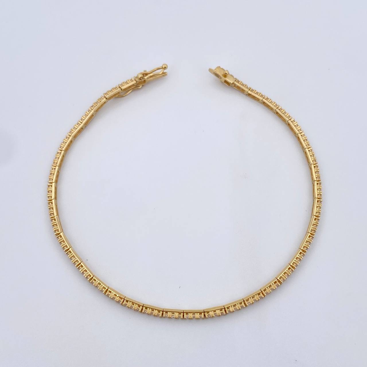 Bracelet Tennis 4.25gr / 18cm / 1.8mm White Zircons Yellow Gold 18K &