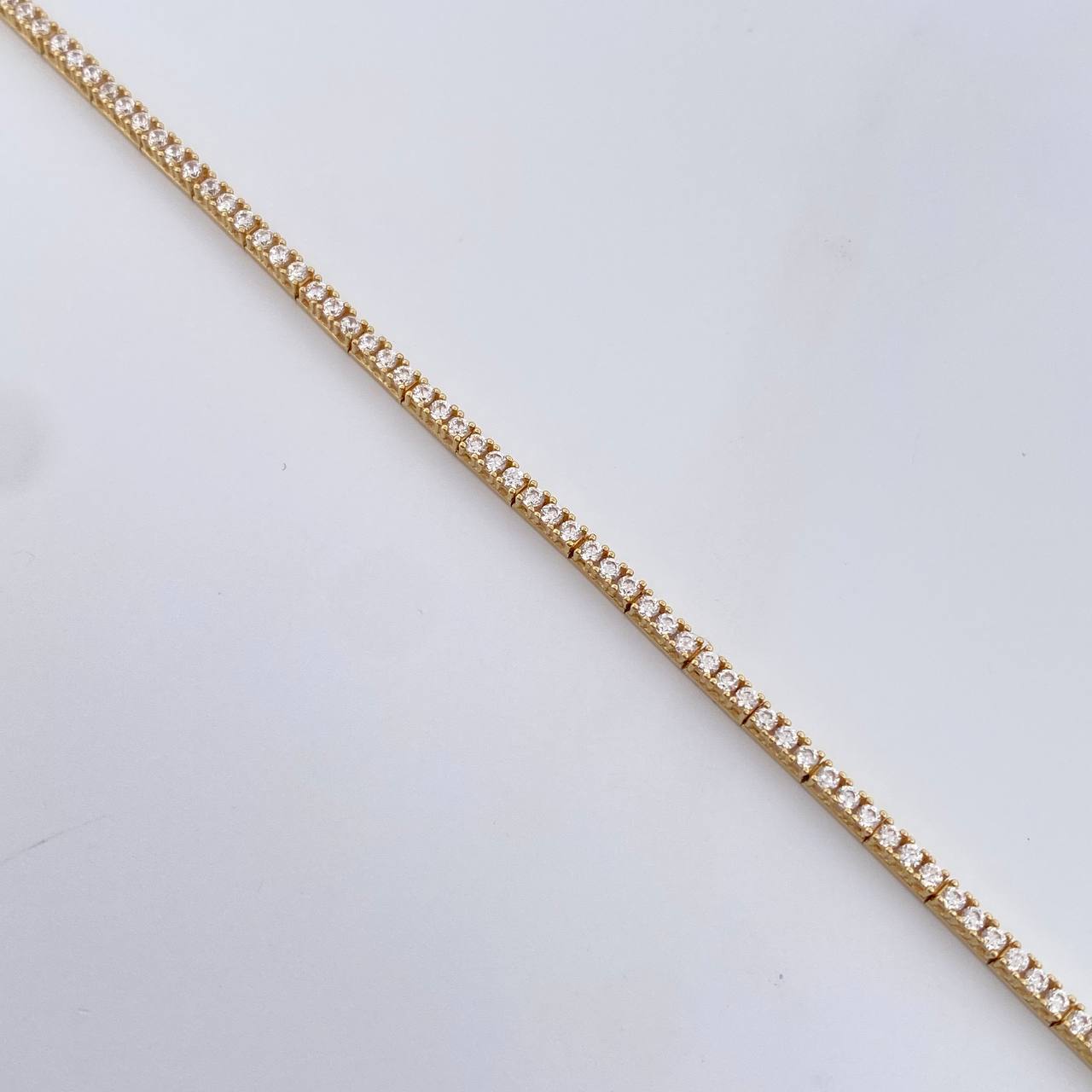 Bracelet Tennis 4.25gr / 18cm / 1.8mm White Zircons Yellow Gold 18K &