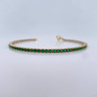 Pulso Tennis 7.5gr / 18.3cm / 2.16mm Circones Blancos Verdes Oro Amarillo 18K &