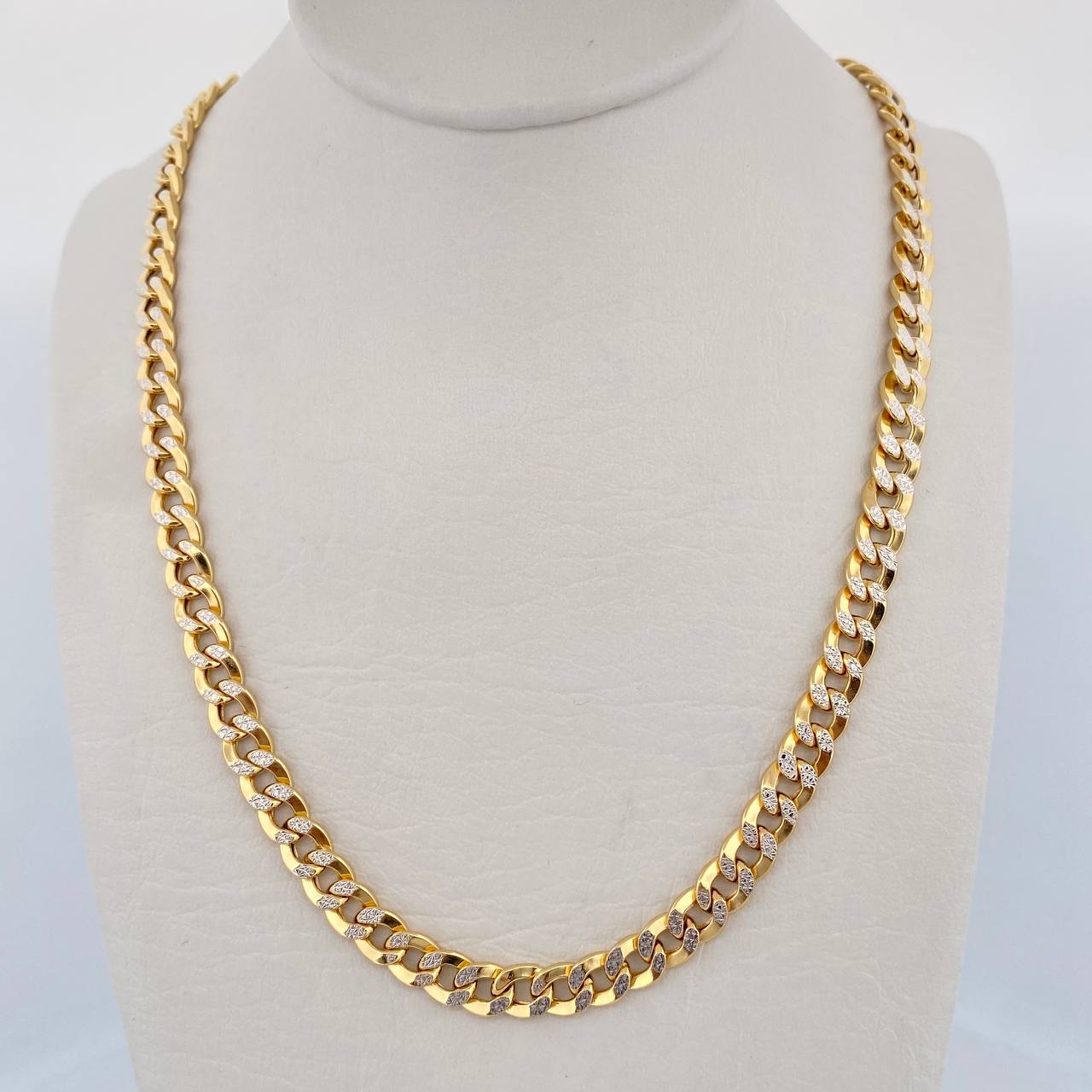 Cuban Links 15.95gr / 60.2cm / 5.1mm White Zircons Yellow Gold +0 18K &