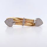 Bracelet Hearts 12gr / 22.7cm / 5.8mm White Zircons Two Yellows Yellow White +0 18K &