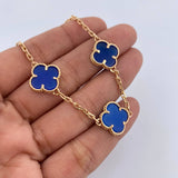 Clover Bracelet  10.75gr / 20.3cm / 2mm Lapis Lazuli 18K Yellow Gold $