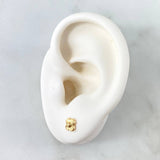 Stud Earrings Flower 0.6gr / 5mm Diamond Cut 18K Yellow Gold