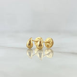 Stud Earrings Drops 0.9gr / 1cm / Smooth 18K Yellow Gold *