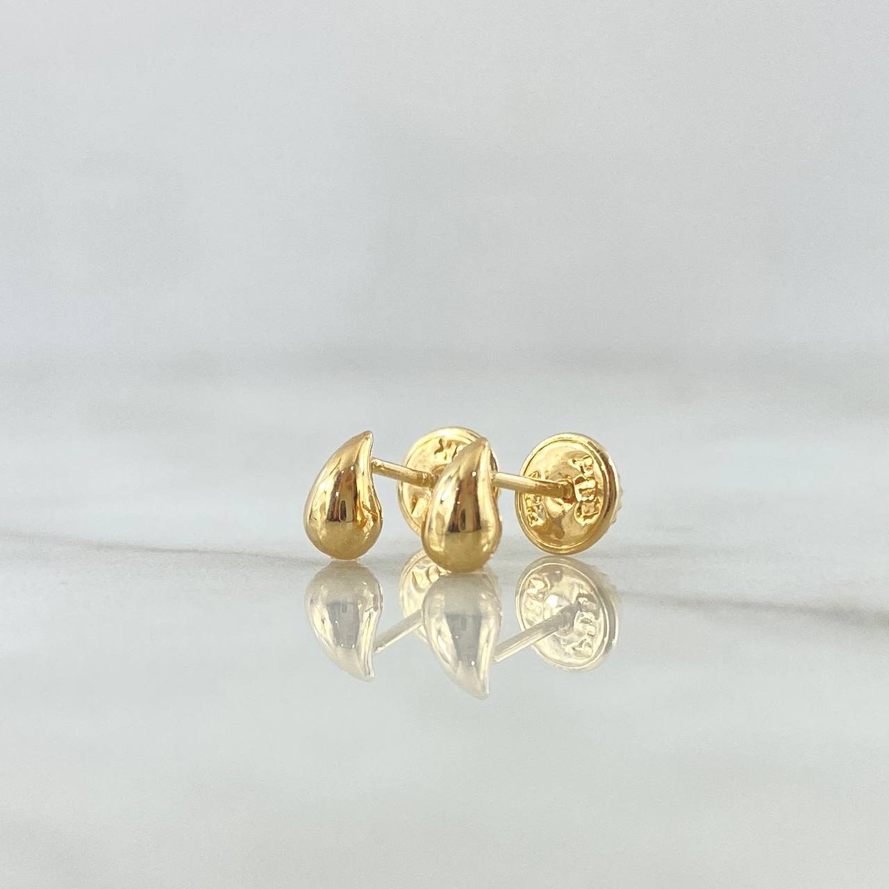 Topos Gotas 0.95gr / 1cm-Lisas Oro Amarillo 18K ©
