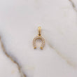 Pendant Horseshoe 0.85gr / 1.9cm / White Zirconia 18K Yellow Gold $