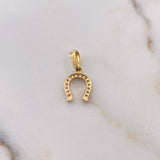 Pendant Horseshoe 0.85gr / 1.9cm / White Zirconia 18K Yellow Gold $