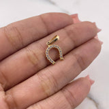 Pendant Horseshoe 0.85gr / 1.9cm / White Zirconia 18K Yellow Gold $