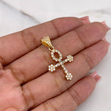Pendant Cross Angel 2.5gr / 3.1cm / White Zircons 18K Yellow Gold $