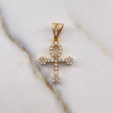 Pendant Cross Angel 2.5gr / 3.1cm / White Zircons 18K Yellow Gold $