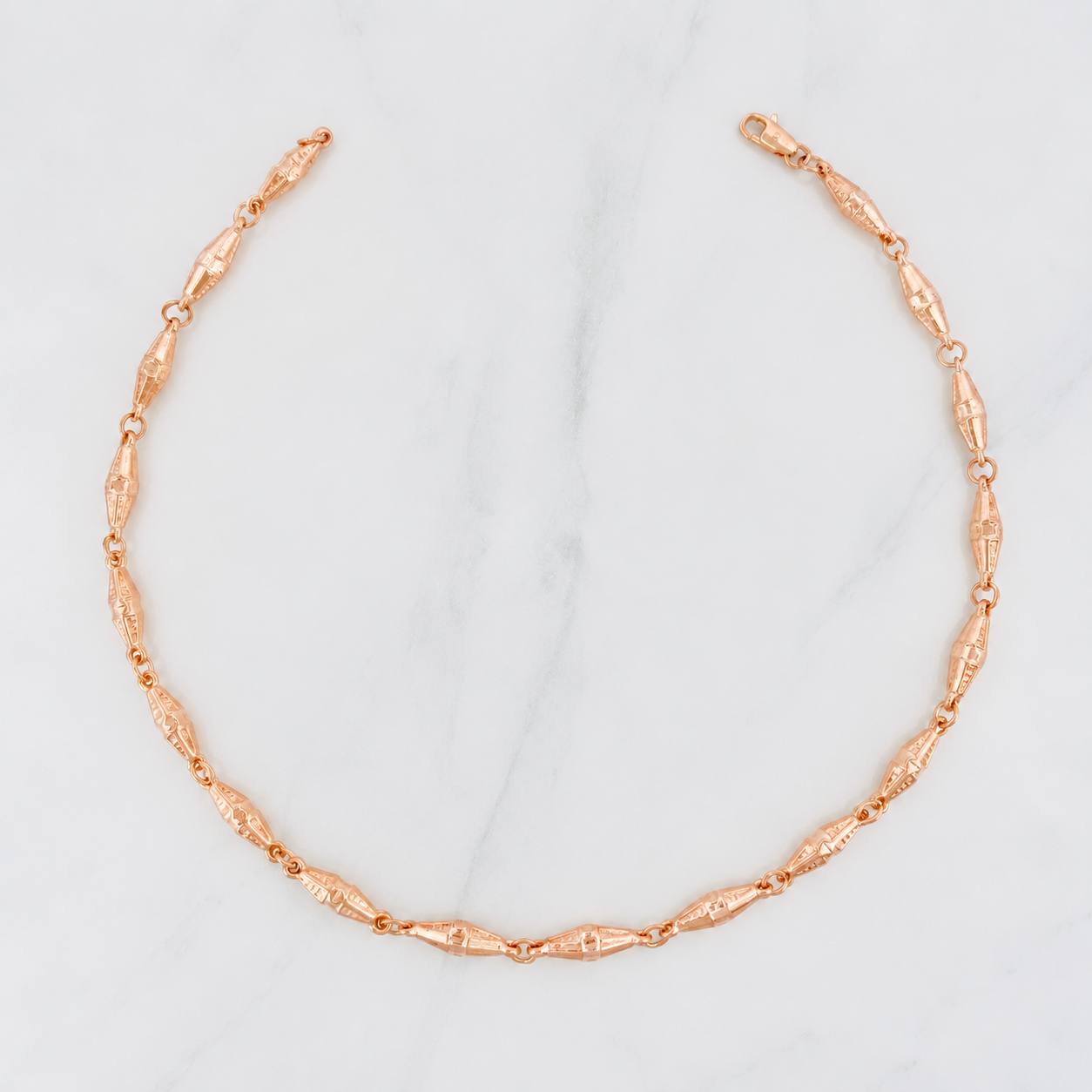 Tobillera Rustica Dubai 5.05g / 10 1/4 in / 3.5mm Oro Rosa 18K