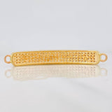 Charm Rectangular Plate 7.35g / 2 in Two Golds Yellow Rose 18K