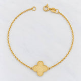 Classic Link Bracelet Clover 1.85g / 7 1/2 in / 1mm Yellow Gold 18K