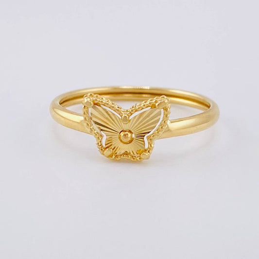 Anillo Mariposa Diamantada 1.1 g / T8 Oro Amarillo 18K