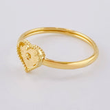Anillo Corazón Diamantado 0.95 g / T6 3/4 Oro Amarillo 18K