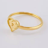 Anillo Corazón Diamantado 1.1 g / T6 1/2 Oro Amarillo 18K
