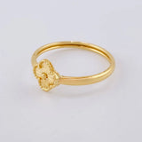 Diamond Cut Clover Ring 1 g / T7 3/4 Yellow Gold 18K