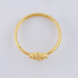 Diamond Cut Clover Ring 1 g / T7 3/4 Yellow Gold 18K