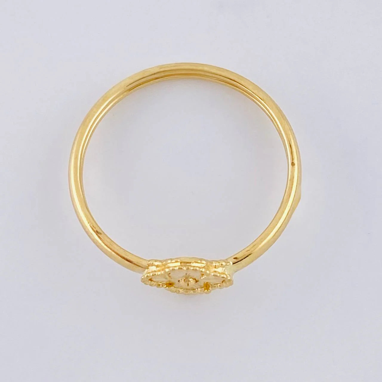 Diamond Cut Clover Ring 1.1 g / T9 1/4 Yellow Gold 18K