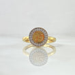 Ring 15 Circular 3.2gr-T6 1/4 White Zircons Yellow Gold