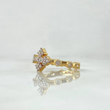 Cross Ring 2.8gr / T5 1/4 / White Zircons Yellow Gold