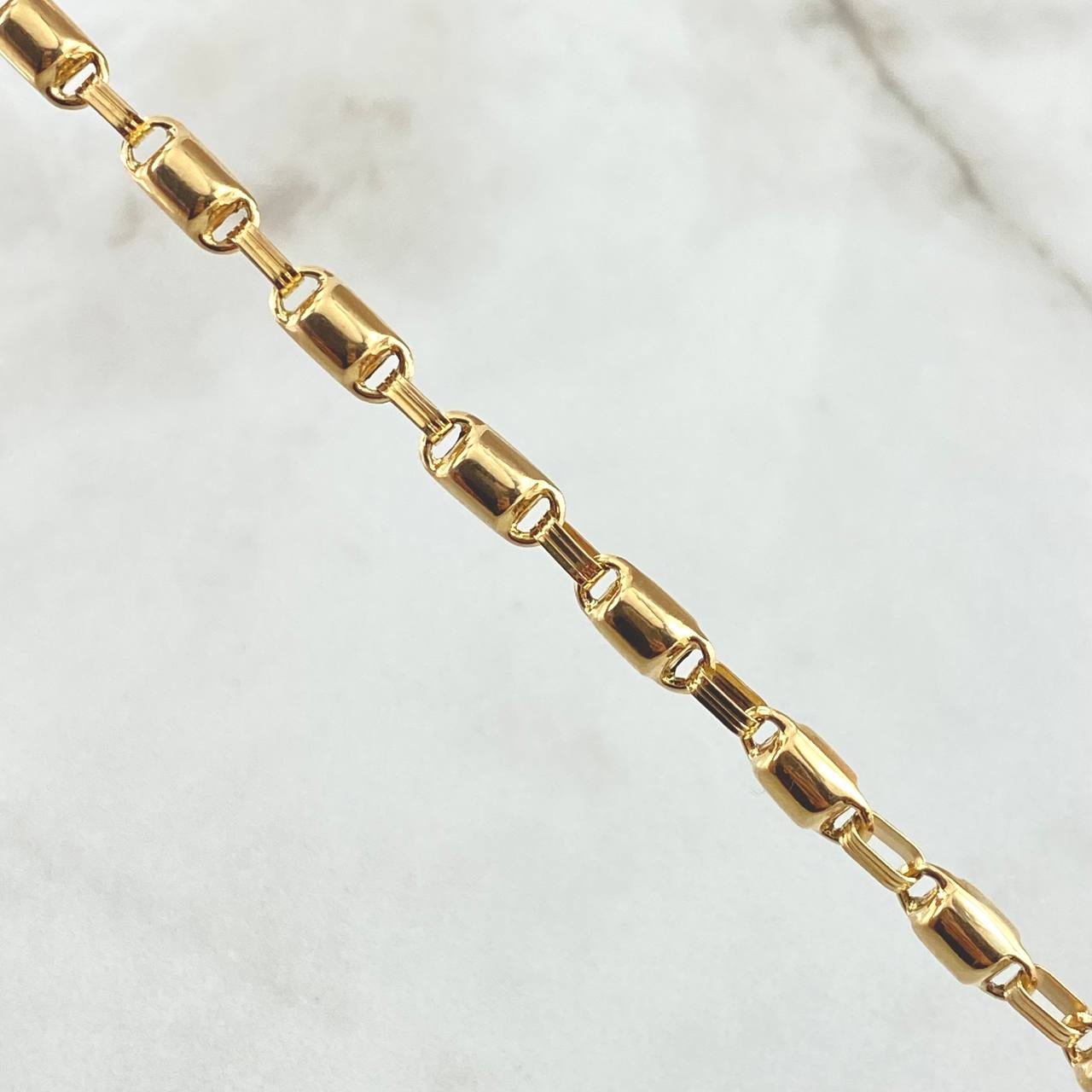 Cadena Rustica Barril 18.6gr / 72.5cm / 4.5mm Liso Oro Amarillo 18K