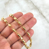 Cadena Rustica Barril 18.6gr / 72.5cm / 4.5mm Liso Oro Amarillo 18K