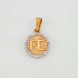 Dije Fe 1.3g / 3/4 in Dos Oros Blanco Rosa 18K